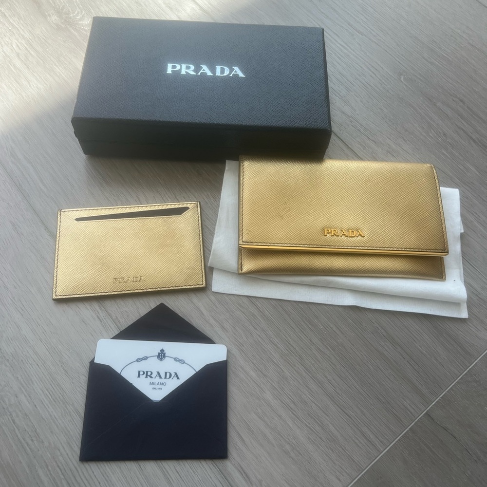 Prada gold wallet